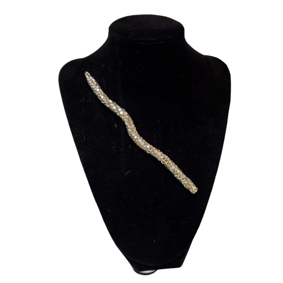 Vtg Couture 1980s Snake Pin ~ JAMES ARPAD Pavee Swarovski Rhinestones - Picture 6 of 6